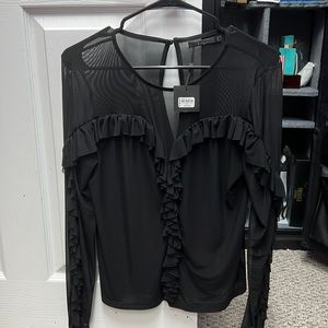 Size small black Bke NWT long sleeve sheer shirt